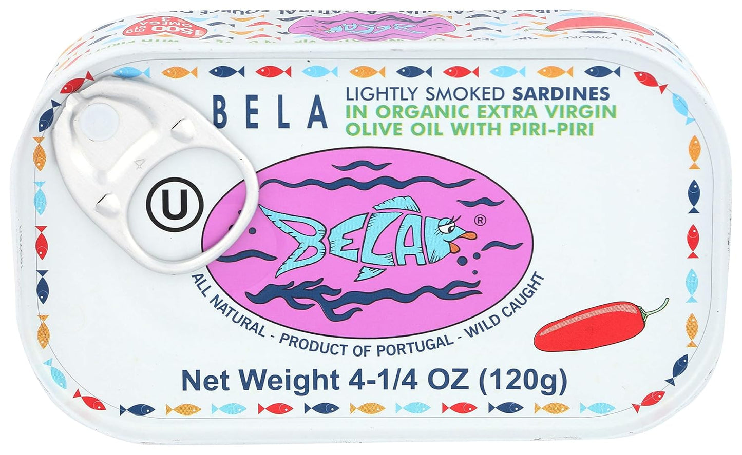 Bela-olhao Smoked Sardines in Piri Piri Sauce, (Pack of 12) 4.23 Oz