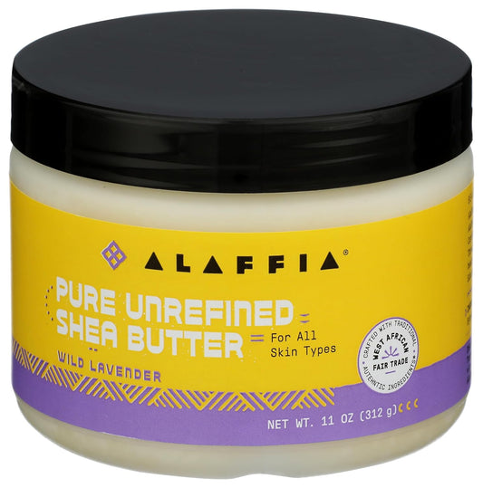 Alaffia - Unrefined Shea Butter Lavender, 11 oz - Moisturizing Skin Cream