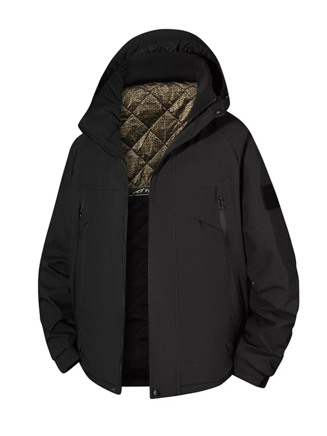 Men's Full Size Hooded Zip Up Winter Jacket Plus Size