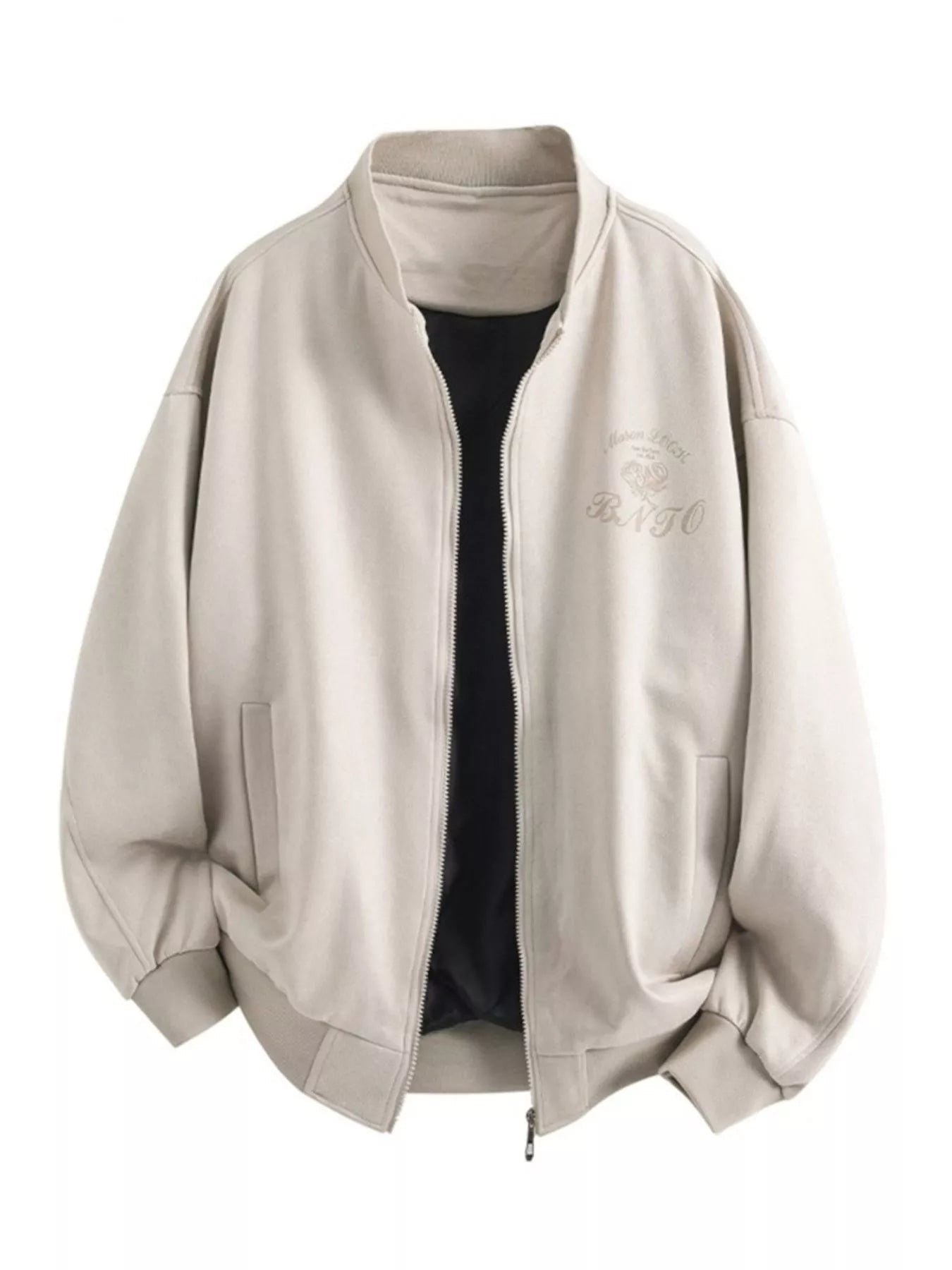 Men's Plus Size Zip Up Long Sleeve Jacket