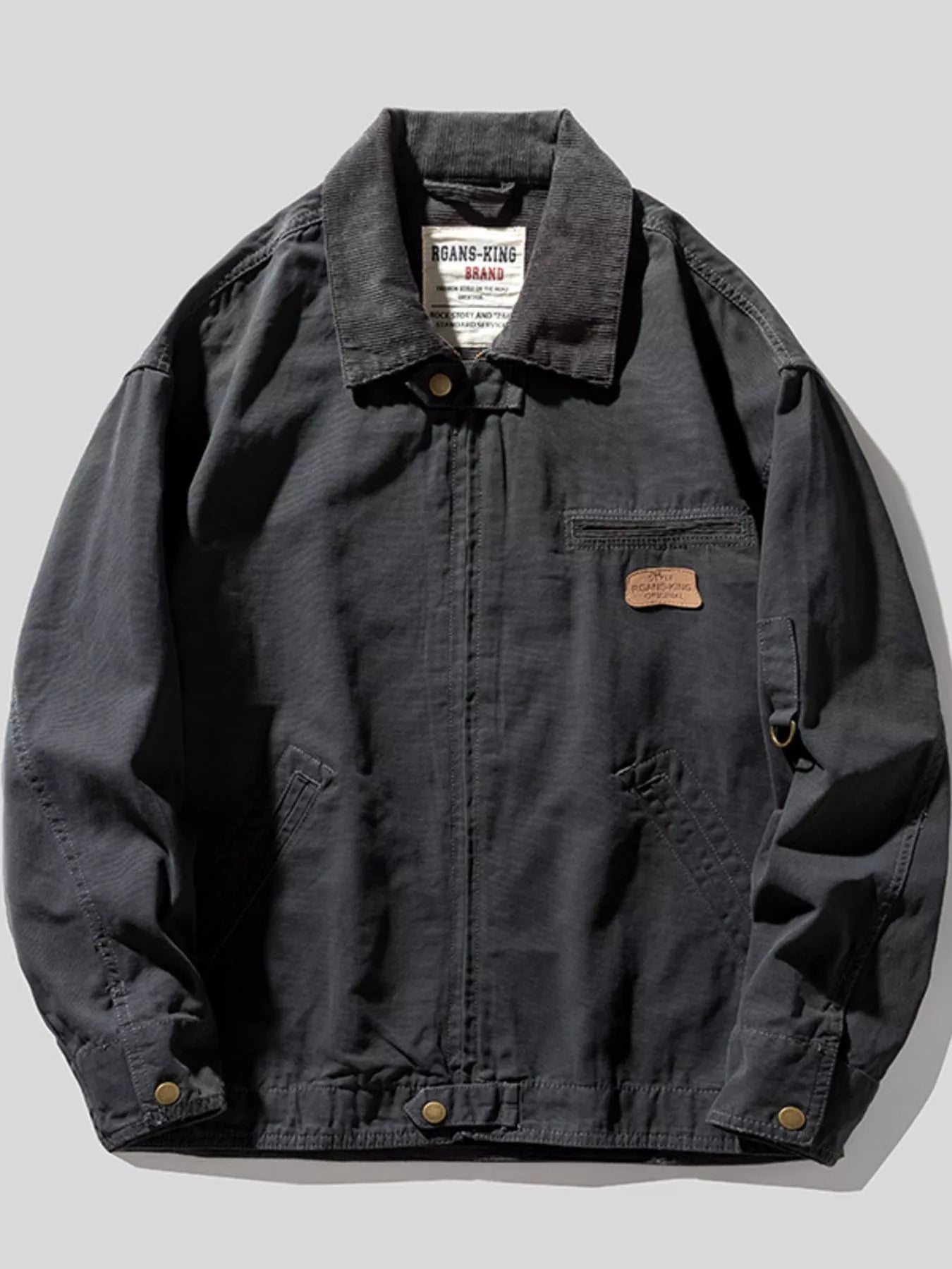 Men's Full Size Zip UP Long Sleeve Jacket Plus Size