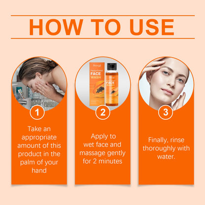 Hoygi Papaya Face Wash, Gentle Cleanser Not Tight Moisturizing Hydrating Moisturizing Skin Tender Skin Care Face Wash