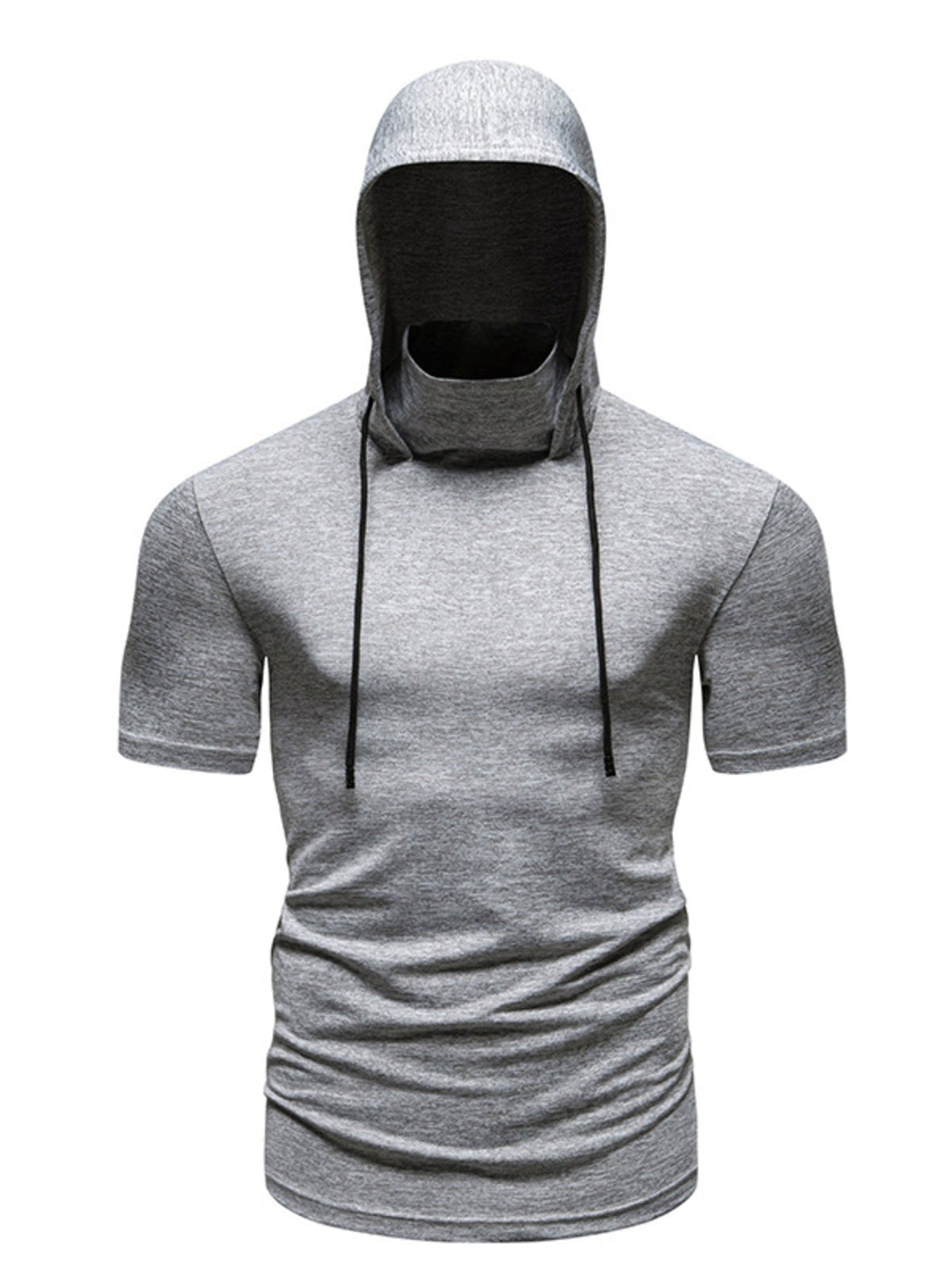Men's Heathered Short Sleeve Hooded T-Shirt