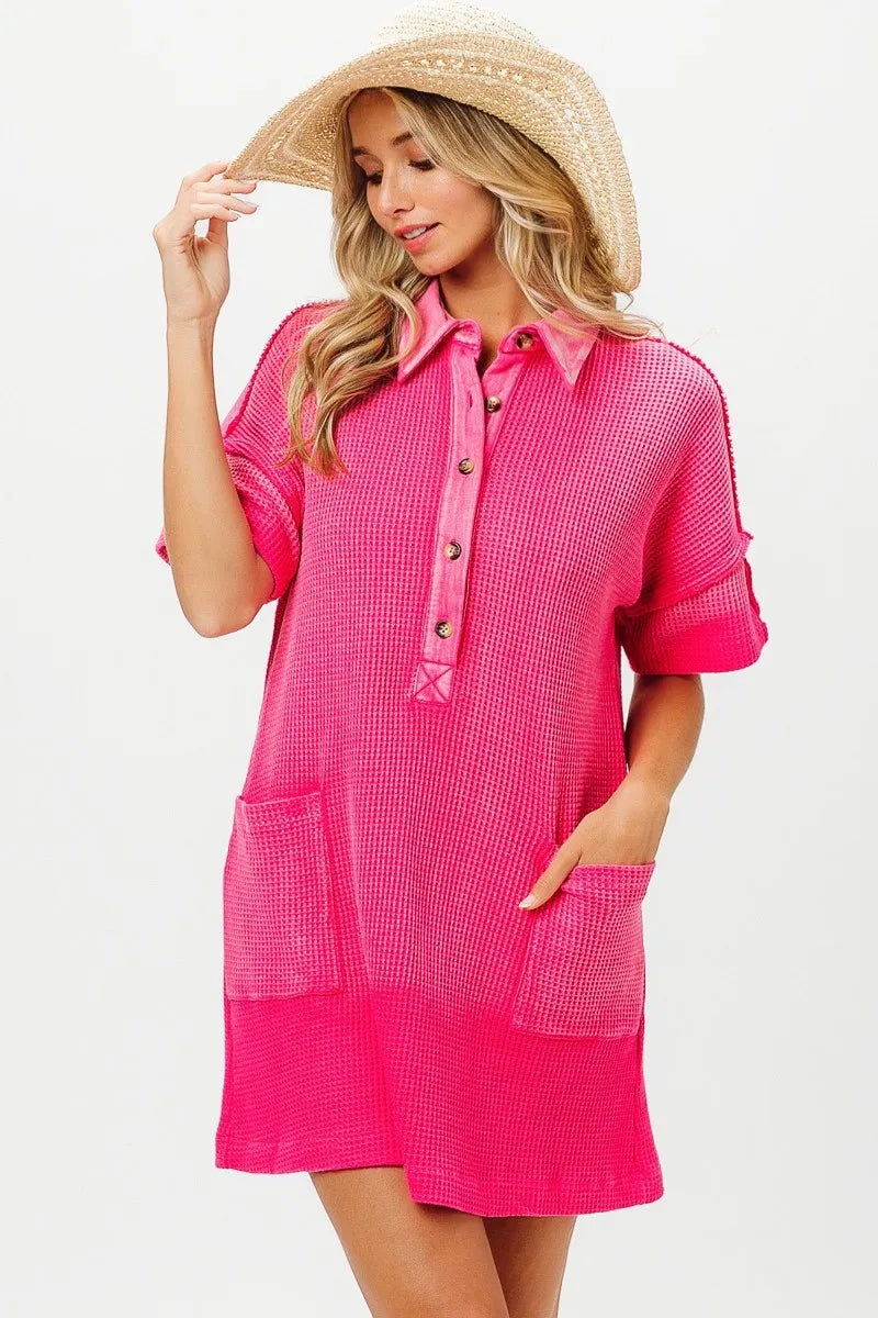 BiBi Dip Dye Mineral Washed Knit Dress