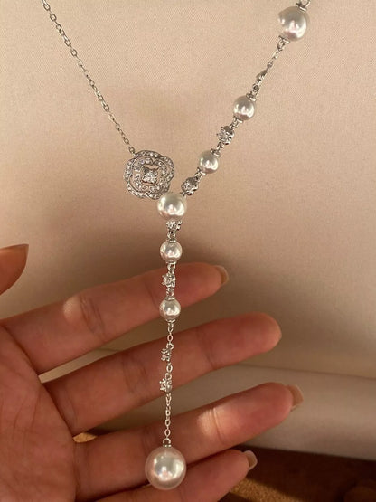 Pearl Flower Y-Necklace
