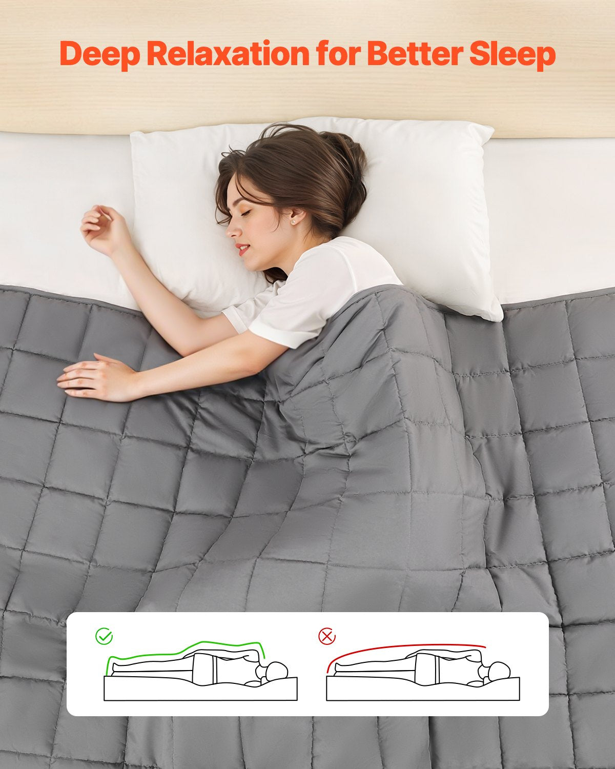 Weighted Blanket, 20 Lbs, 88 X 104 In King Size, Cooling Breathable Heavy Blanket With Glass Beads, All-Season Use, Suitable For 200-250 Lbs Adults, Anxiety Stress Relief, Improve Sleep, Grey