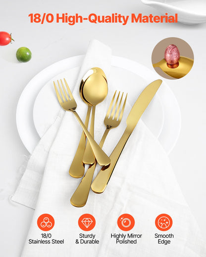 100-Piece Silverware Set Stainless Steel Cutlery Flatware Utensil Kitchen For 20