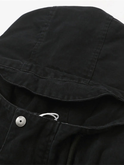Men's Plus Size Drawstring Long Sleeve Jacket
