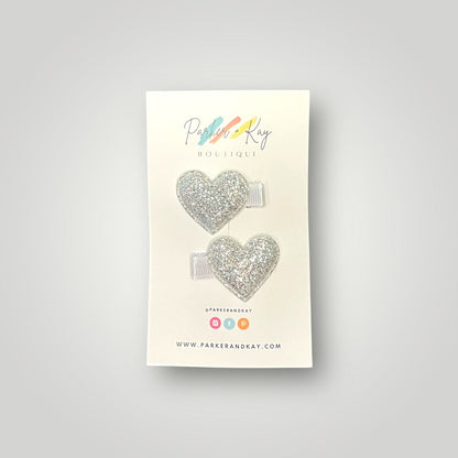 Sparkling Heart Hair Clips