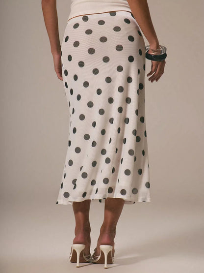 Polka Dot Midi Skirt
