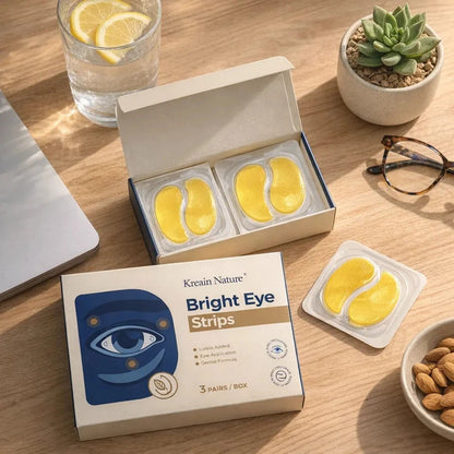 Kreain Nature Brightening Vegan Eye Strips With Lutein - 3 Pairs, Moisturizing For Tired, Puffy, Dry Eyes & Dark Circles, TikTok-Loved, Gift-Worthy Special Deal Summervibes