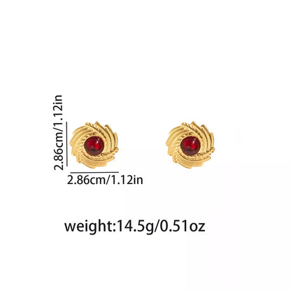 18K Gold-Plated Spiral Statement Earrings