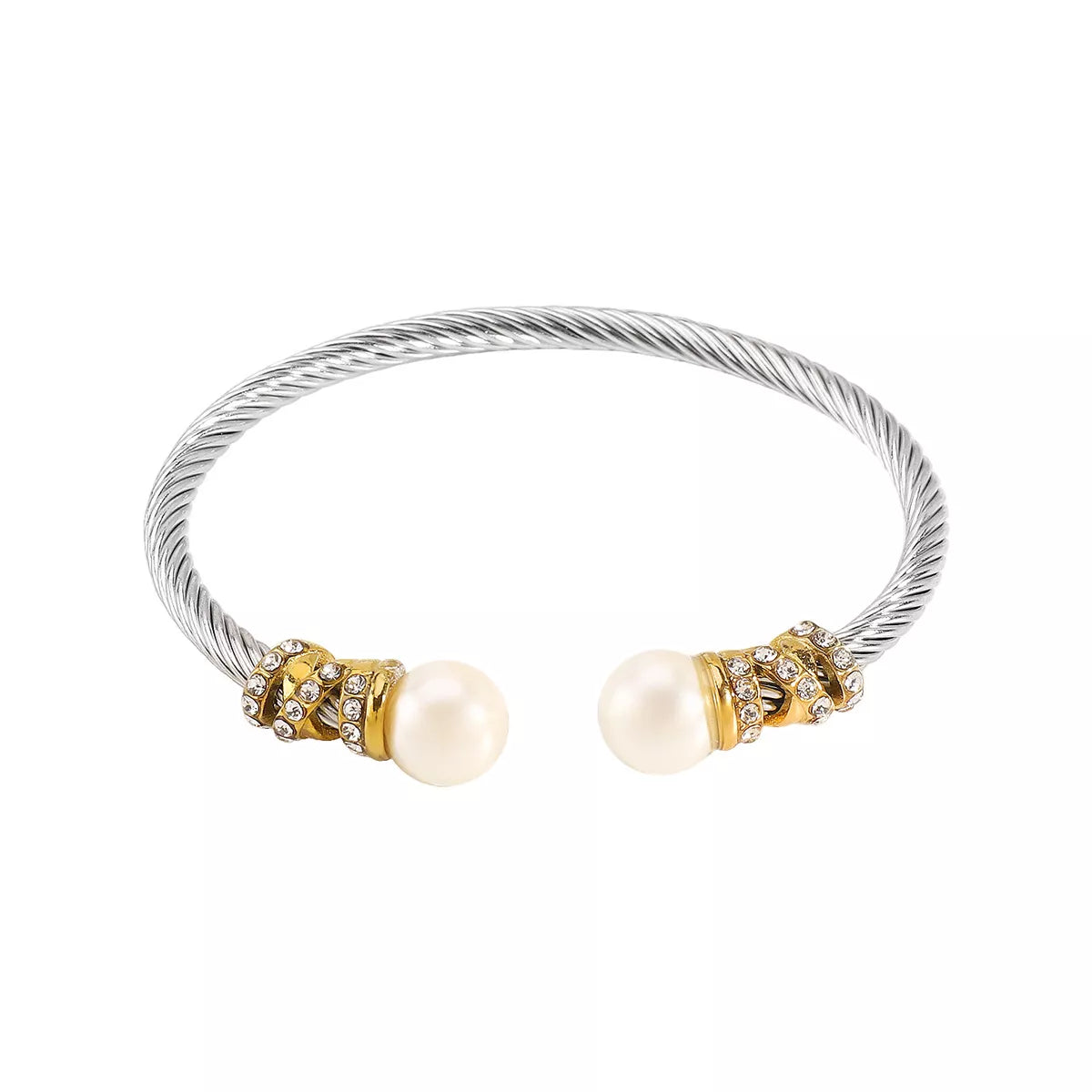 Synthetic Pearl Stainless Steel Bracelet