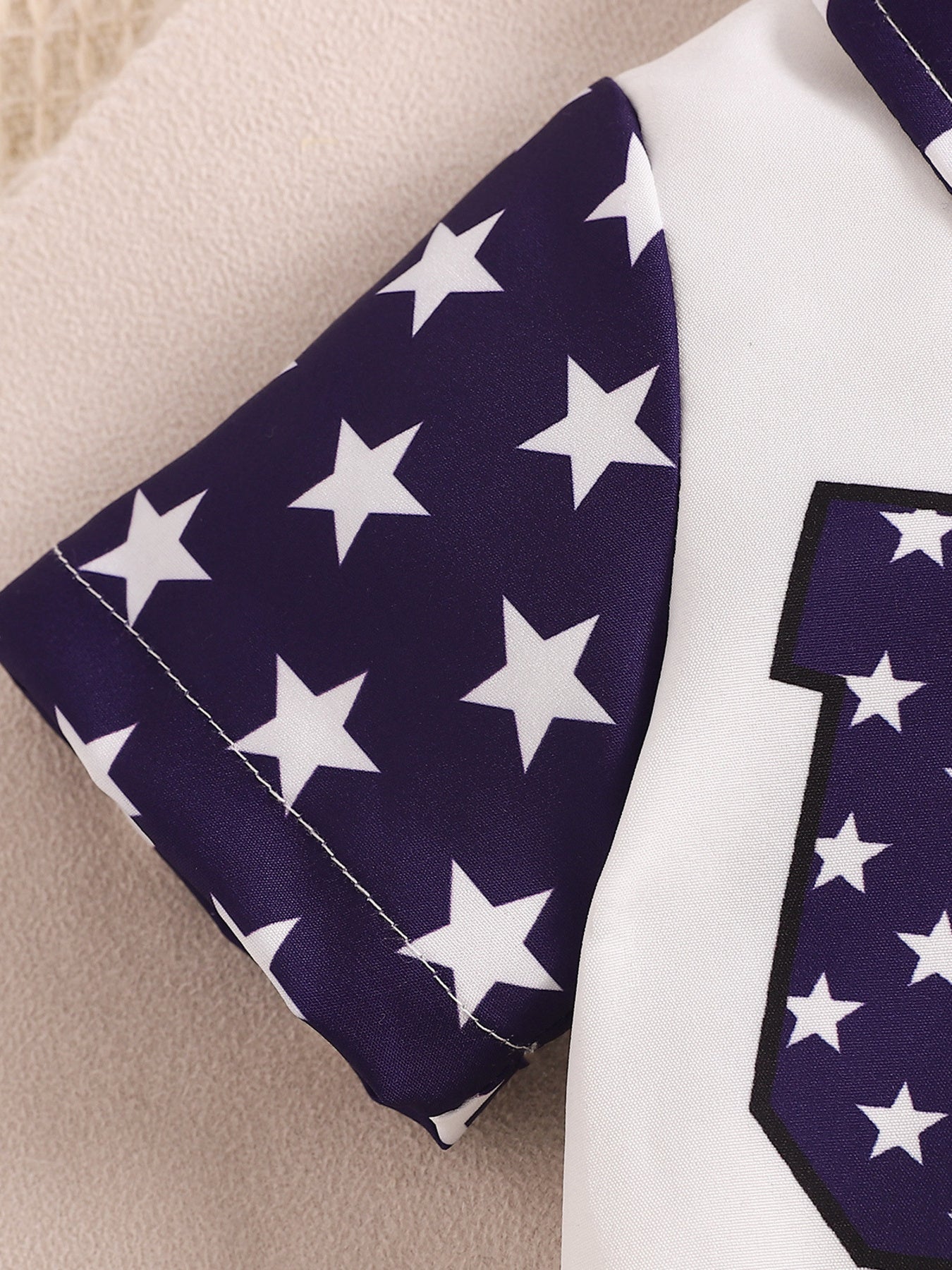 Children's Patriotic USA Print Bodysuit and Overalls Outfit Set
