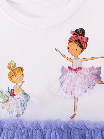 Children's Ballerina Round Neck Tulle Dress