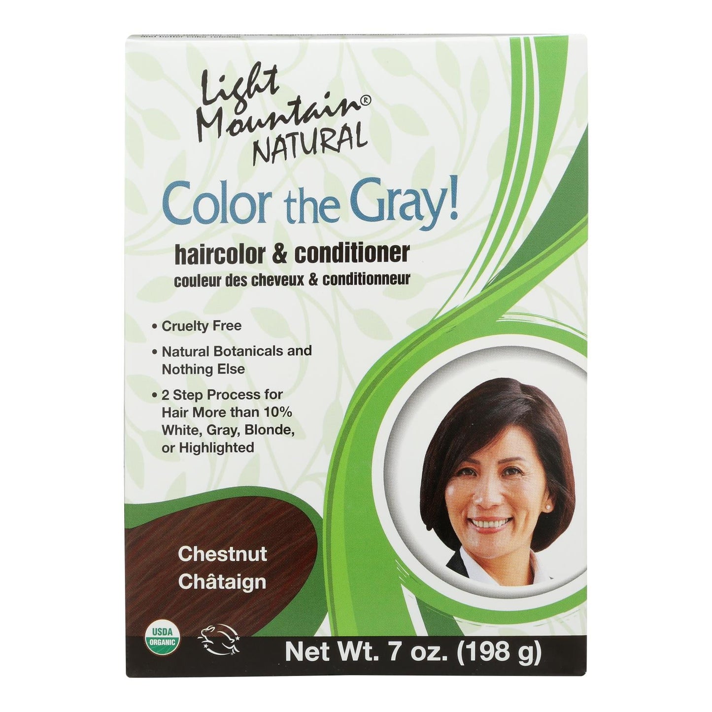 Light Mountain Hair Color, 7 Oz., Color The Gray!, Chestnut