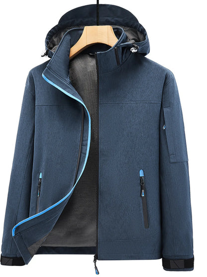 Men's Plus Size Outdoor Zip Up Hooded Jacket