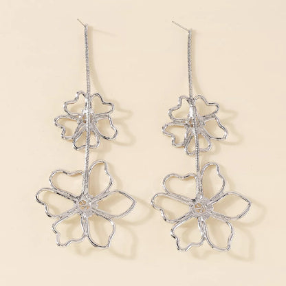 Alloy Flower Dangle Earrings