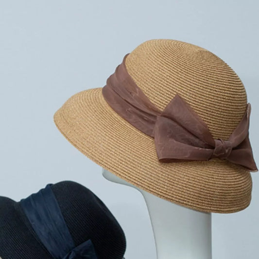 Ribbon Bow Straw Sun Hat