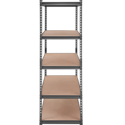 VEVOR Storage Shelving Unit, 5-Tier Adjustable, 2000 Lbs Capacity, Heavy Duty Garage Shelves Metal Organizer Utility Rack, Black, For Kitchen Pantry Basement Bathroom Laundry