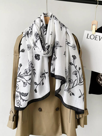 Floral Print Lightweight Scarf
