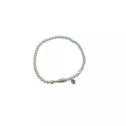 Pearl Fish Bracelet with Heart Charm