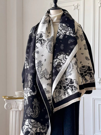 Raw Hem Warm Scarf
