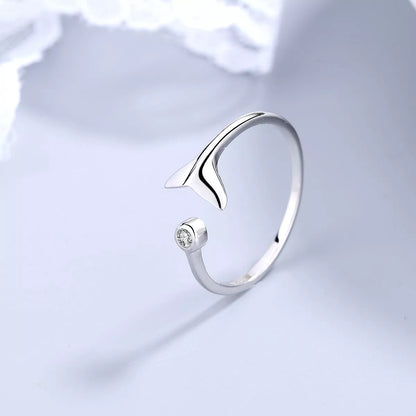 925 Sterling Silver Whale Tail Ring