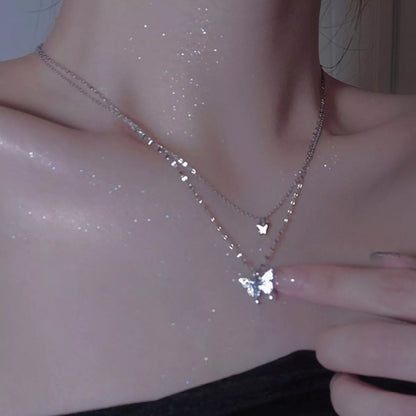 Double Layered Butterfly Necklace
