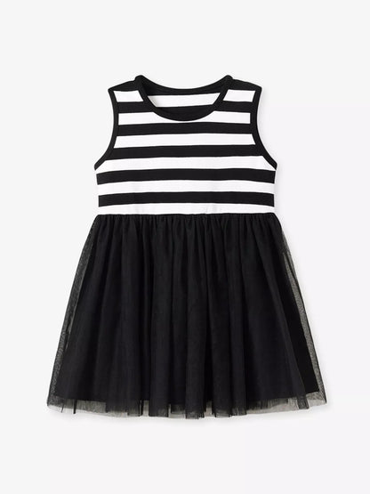 Children's Striped Sleeveless Tulle Dress