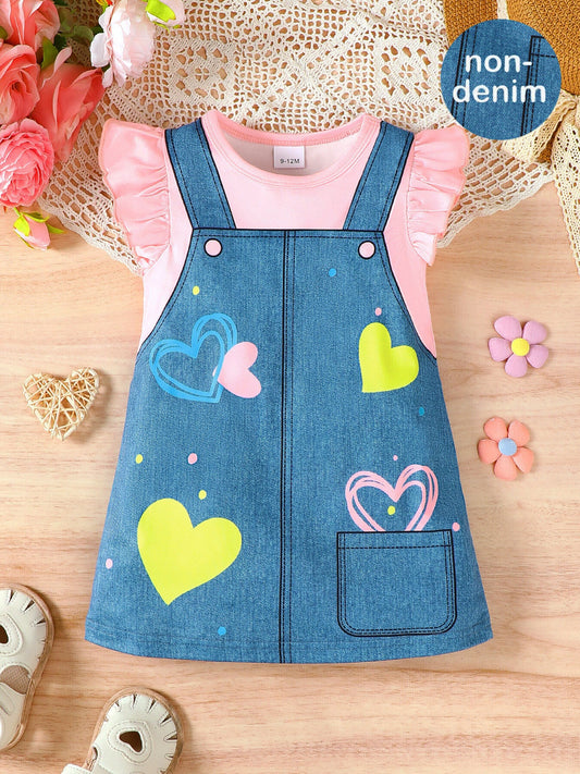 Children's Ruffle Sleeve Round Neck Dress