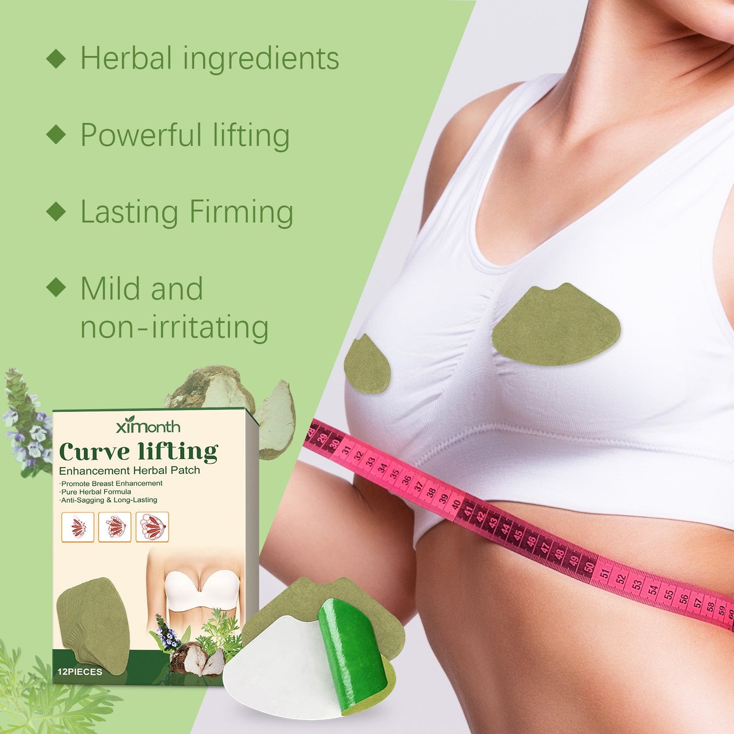 Ximonth Herbal Lift And Firming Chest Patch Lifts The Line Of Your Chest With A Traceless, Invisible Anti-Sagging Herbal Treatment Patch