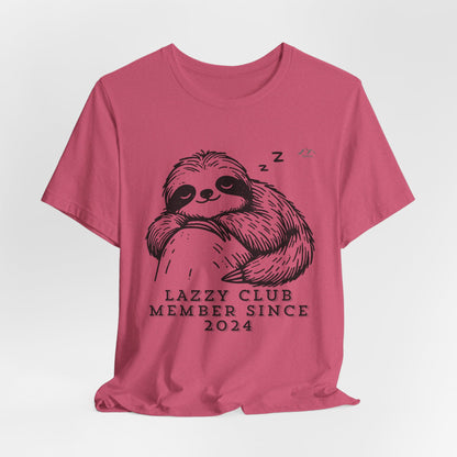 TS-093ML-24 Unisex Cute Lazy club Sloth T Shirt Slow And Steady Art