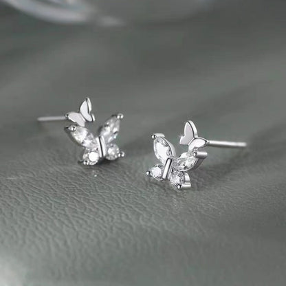 925 Sterling Silver Butterfly Stud Earrings