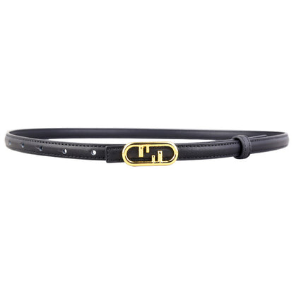 Buckle Leather Skinny Belt