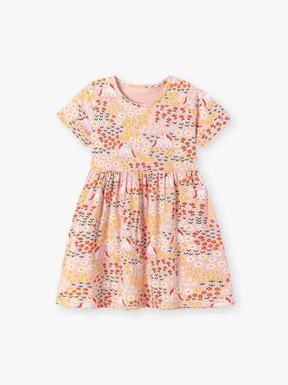 Children's Floral Print Casual Dress
