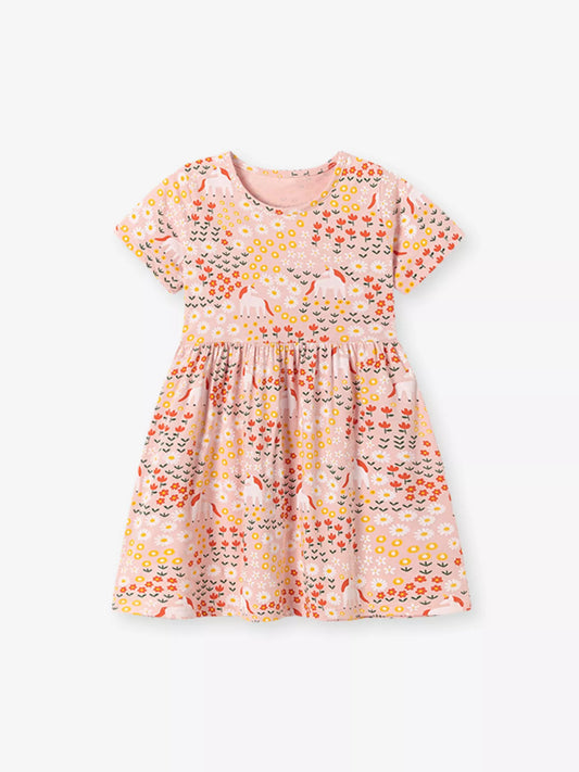 Children's Floral Print Casual Dress