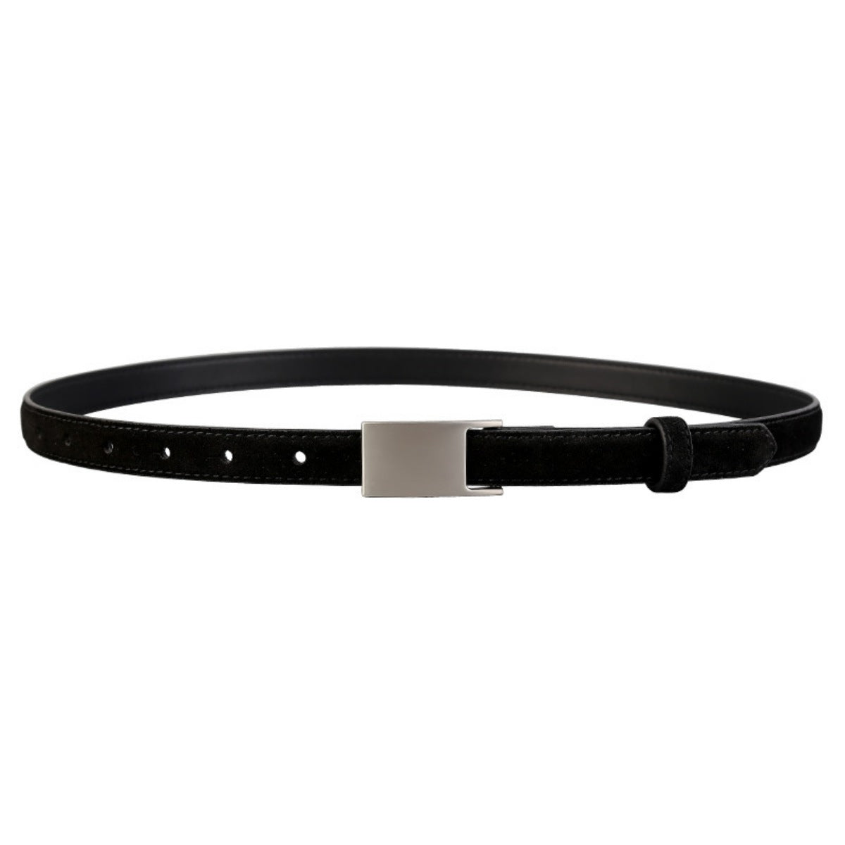 Silver Buckle Skinny Belt