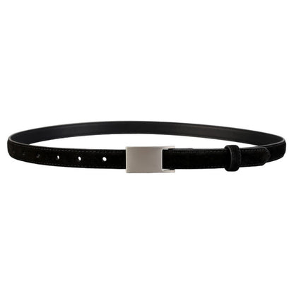 Silver Buckle Skinny Belt