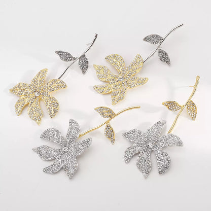 Rhinestone Flower Dangle Earrings