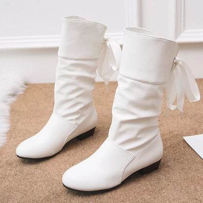 Round Toe Block Heels Boots