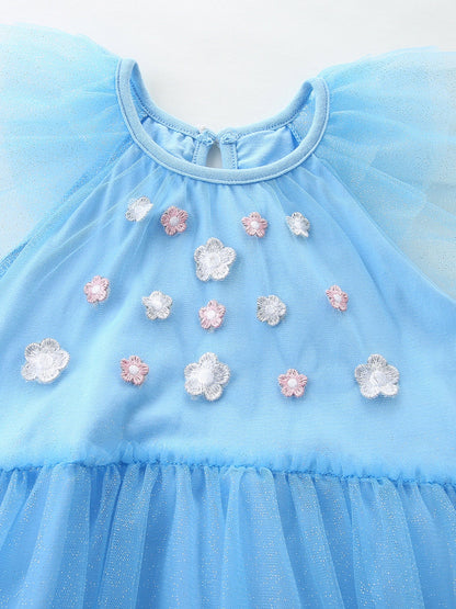 Children's Swan Embroidered Tulle Dress