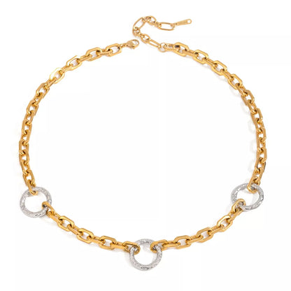 Stainless Steel Chain Link Circle Necklace