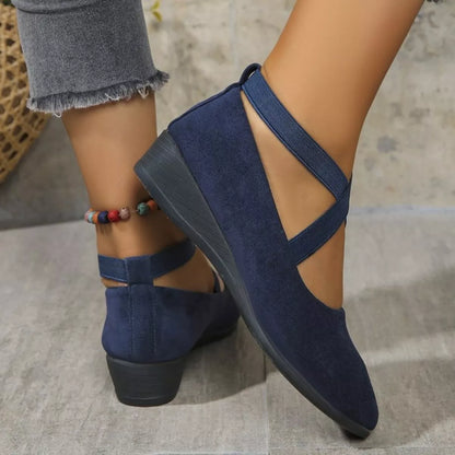 Round Toe Wedge Loafers