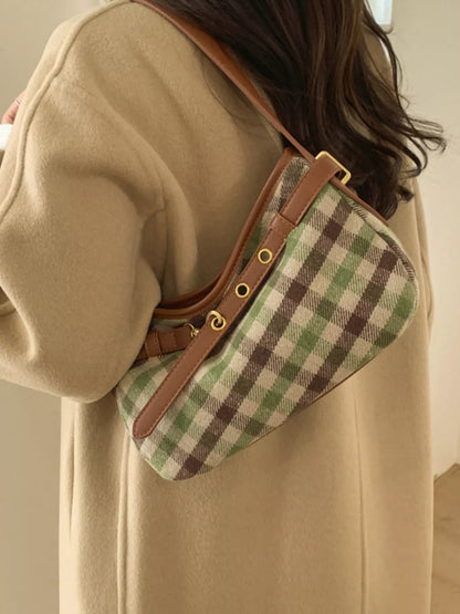 Plaid Pattern Shoulder Bag
