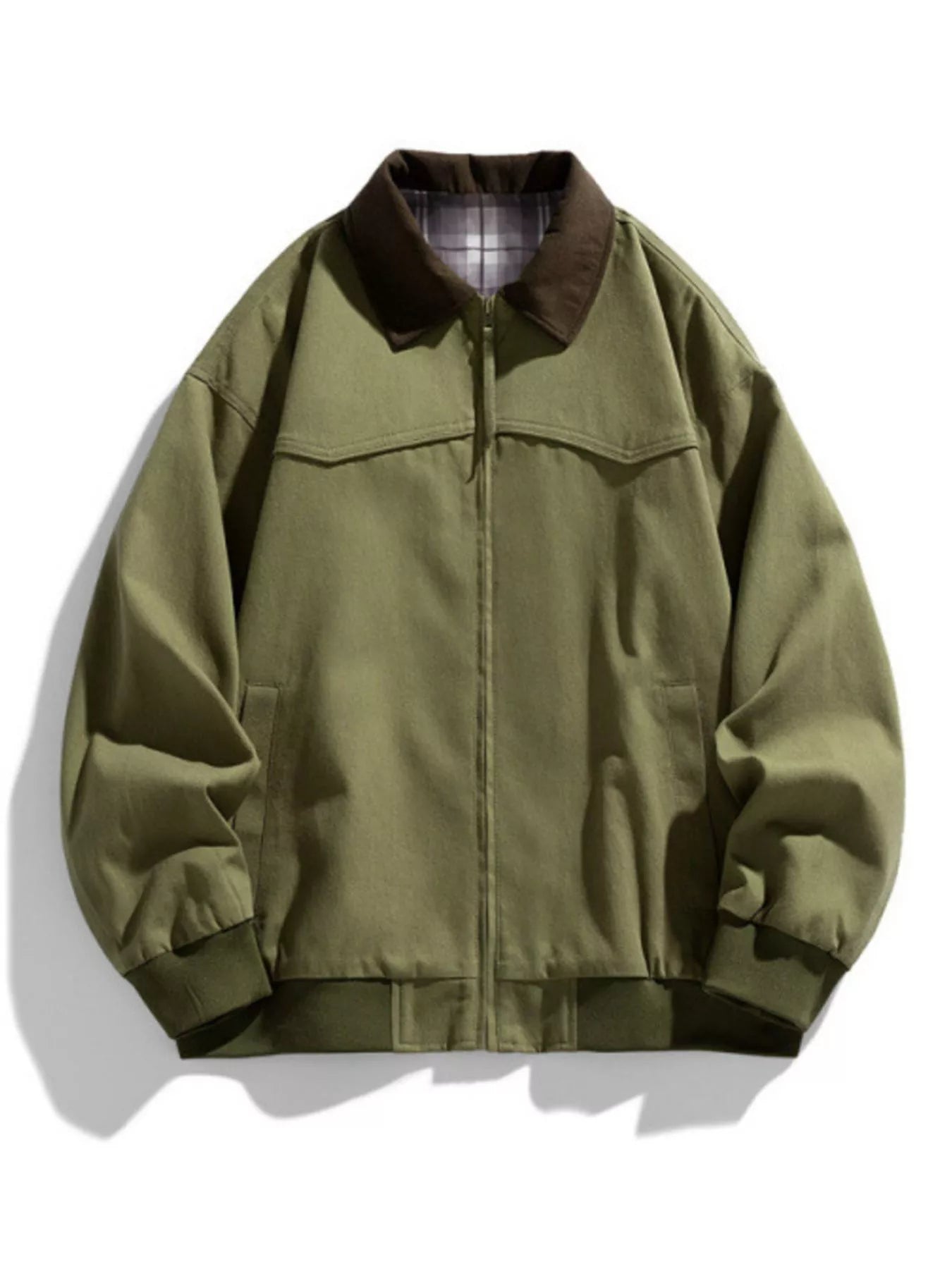 Men's Full Size Zip Up Long Sleeve Jacket Plus Size