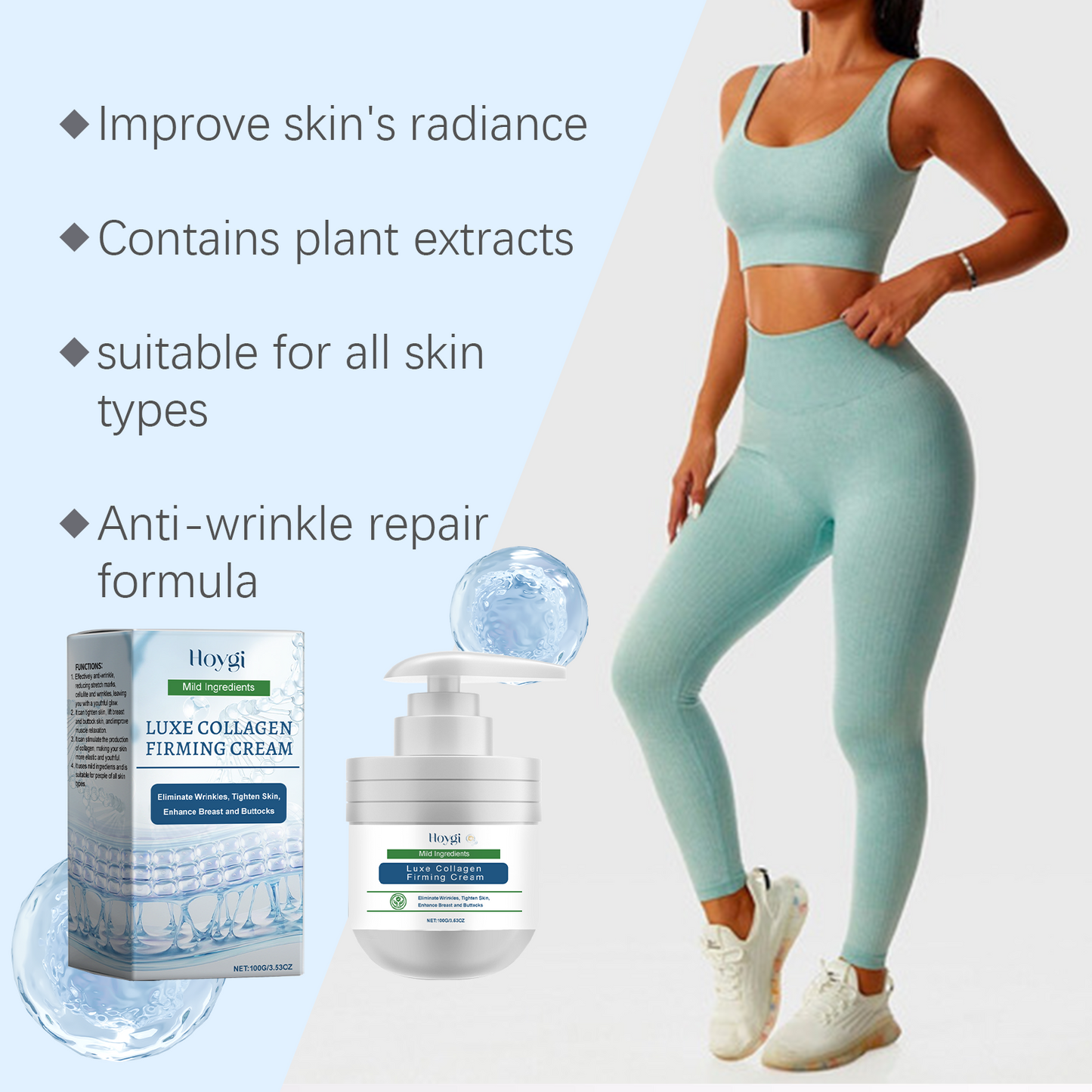 Hoygi Collagen Body Cream Body Chest And Buttocks Firming Massage Body Care Moisturizes And Moisturizes Skin