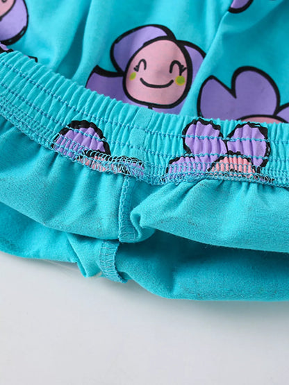 Children's Round Neck Top and Shorts Set