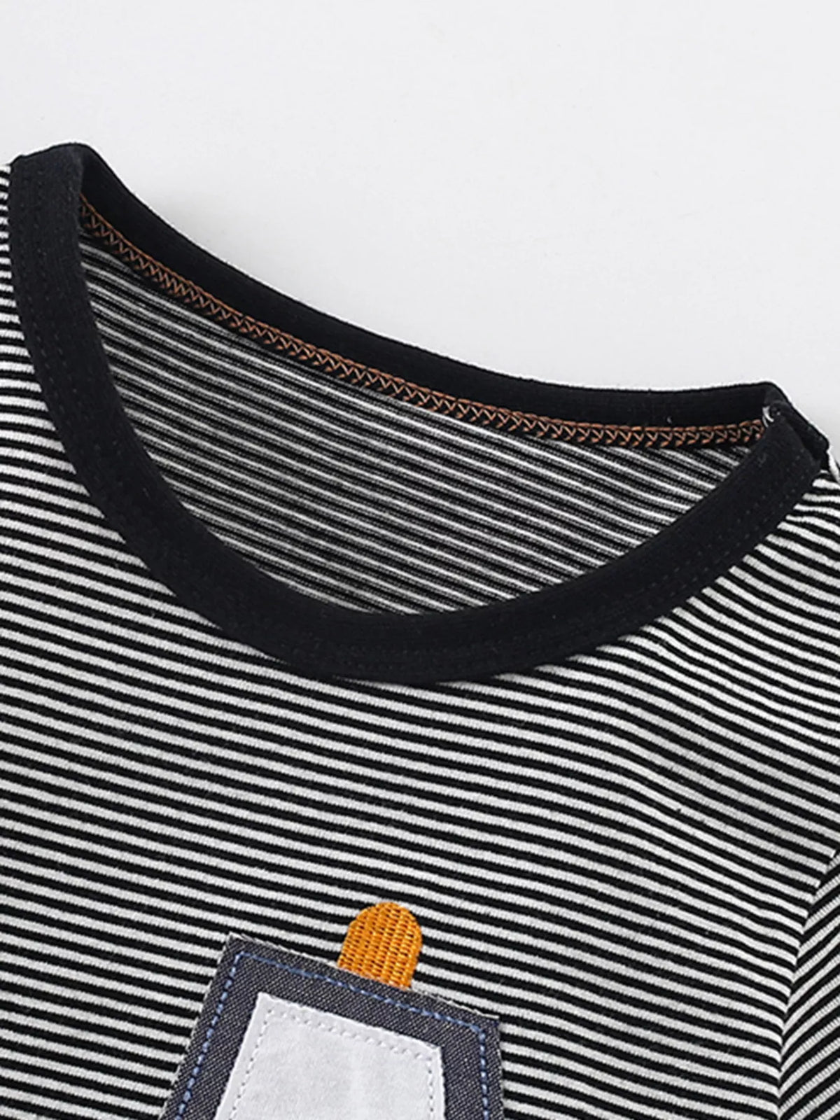 Children's Cartoon Excavator Striped T-Shirt