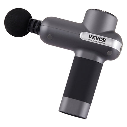 VEVOR Massage Gun Deep Tissue, Percussion Muscle Massager For Athletes - With 5 Speed Levels & 6 Massage Heads, 7.4V 2500mAh Batteries, Handheld Electric Massage Gun For Pain Relief, Muscle Relaxation